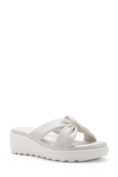 Polaris 5 Nokta 105488.Z5Fx Beige Women's Wedge Heel Slippers
