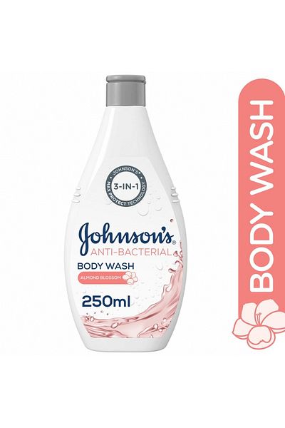 Johnson & Johnson Johnson's Anti-Bacterial Body Wash Almond Blossom 250 ml Germ Protection with Floral Freshness