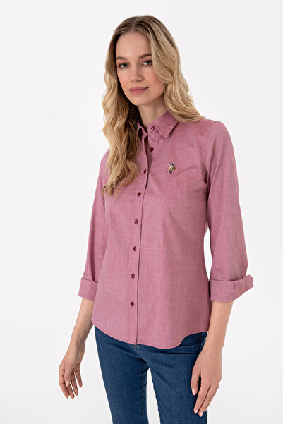 U.S. Polo Assn. Women's Cherry Long Sleeve Basic Shirt 50295710-VR223