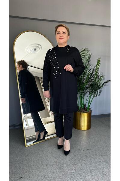 selma Büyük Beden Taşlı Örme Tunik