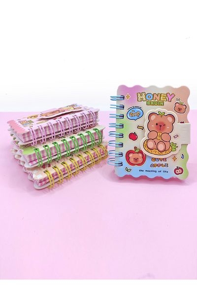 Limmy Mini bloc de note drăguț Blue Honey Bear (7x8 cm)