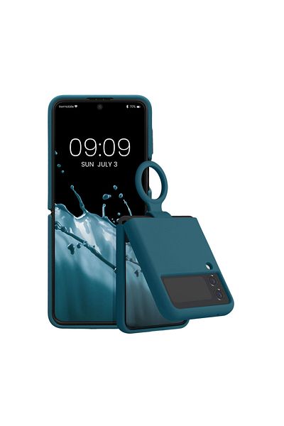 KWmobile Carcasă pentru Samsung Galaxy Z Flip4, silicon, albastră, 58786.57