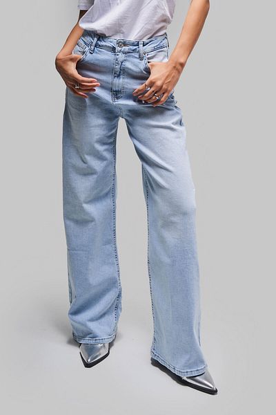 its basic Blugi de damă Ice Denim Culoare 4s5-3 Lycra Țesătură elastică Blugi de denim de mărime mare