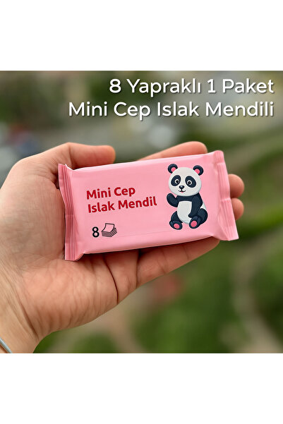 ARVALE 1 Adet 8 Yapraklı ( Mini Cep Islak Mendili | Pembe -