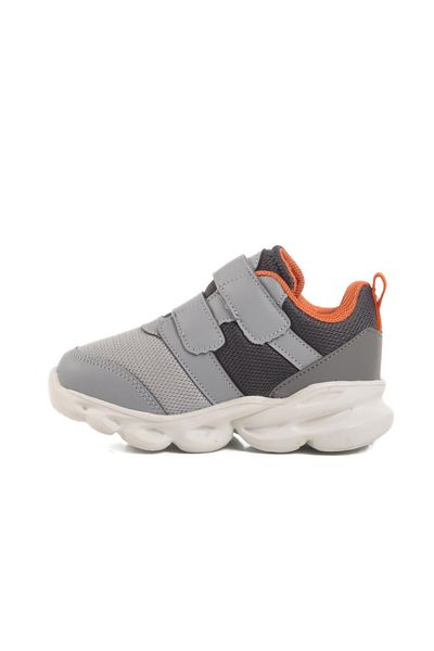 WALKWAY Gray Velcro Lighted Lightweight Unisex Children's Sports Shoes Cayt B