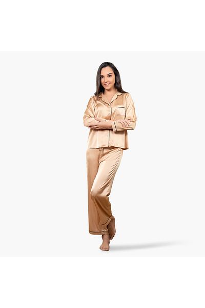 Aadaraya Aadaraya Collared Shirt and Pyjama Set