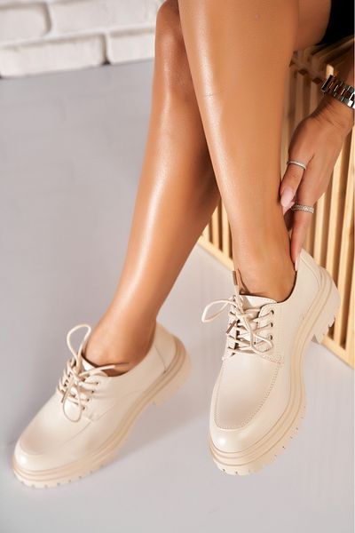 Joana Women's Casual Shoes Beige Made of Eco-Leather Cecelia