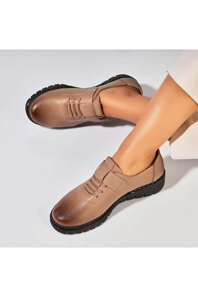 Joana Women's casual shoes Beige made of ecological leather Azya