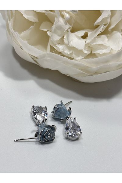 MFM STORE Rose Stone Detail Earrings
