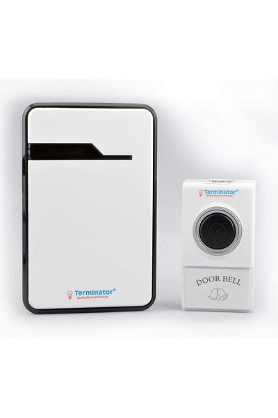 Terminatör Terminator Wireless Doorbell 1 Push Button with 12V 23A Battery for Easy Home Installation