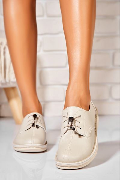 Joana Women's Casual Shoes Beige Made of Amara Eco-Leather