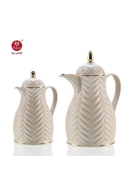 Rose Rs-1919-طقم ترمس شاي وقهوة مكون من 2 ترمس روز سعة 1 لتر قهوة و (600 ممل ...