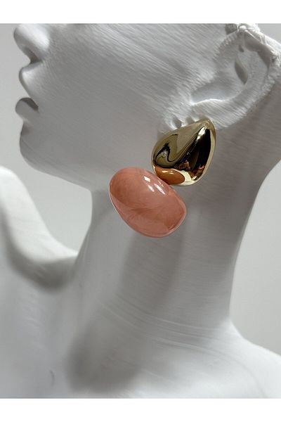 MFM STORE Gold Detail Bone Earrings