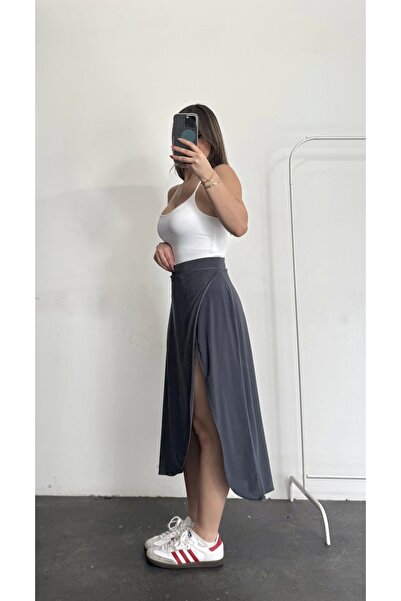 nona butik Fusta Jotem cu pantaloni scurți-antracit