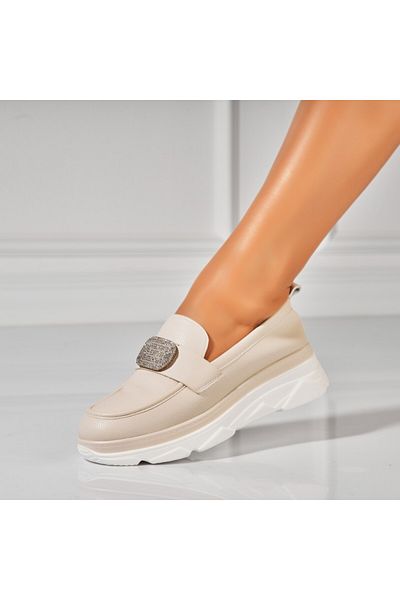 Joana Women's casual shoes Beige made of ecological leather Alayah