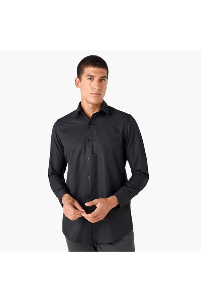 FAV Regular Fit Textured Collared Shirt with Chest Pocket