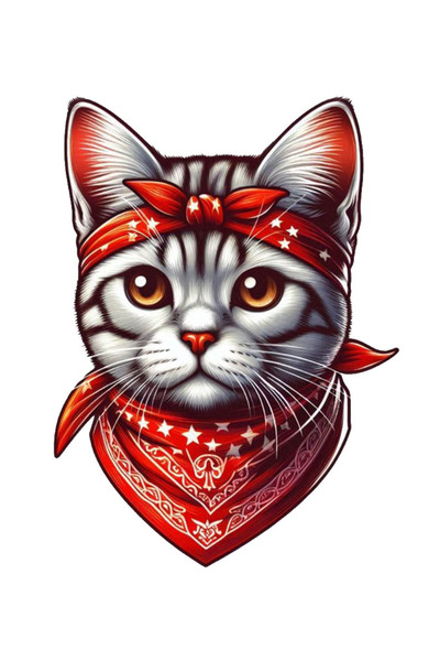 MegaSticker Sevimli Gri Kedi Sticker Araba, Motorsiklet, Kask, Laptop, Cam St...