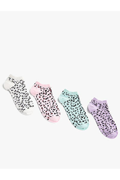 Koton Комплект от 4 чорапа с леопардови шарки