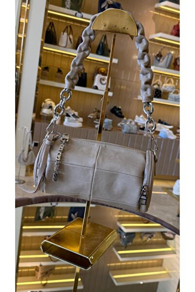 KRISTE BELL İthal Yumuşak Deri Silindir Model İki Boy Askılı Kadın Çanta Bej