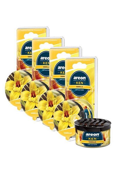 Areon 4-Piece Vanilla Car Air Freshener Set