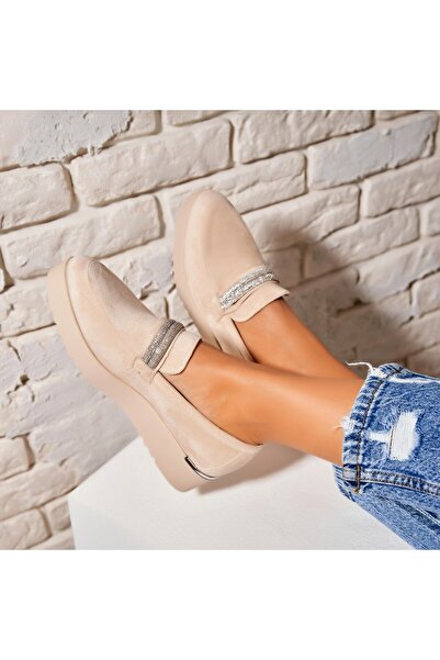 Joana Γυναικεία Casual Παπούτσια Μπεζ από Οικολογικό Σουέτ Δέρμα Azyla