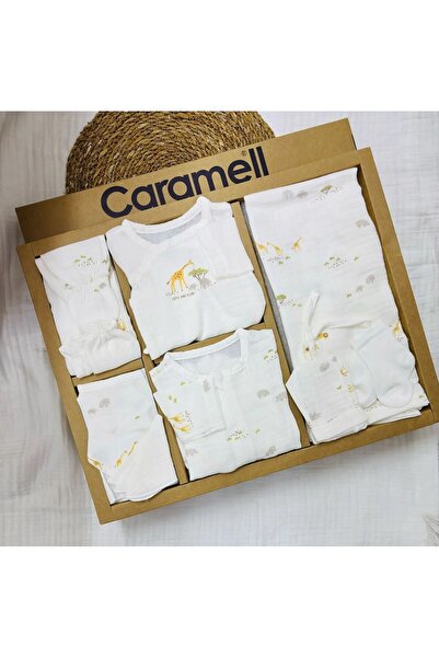 Caramell منشفة استحمام خاصة من إنتاج المستشفى، 10 قطع، بنمط سفاري (زرافة) من ...
