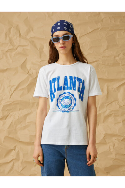 Koton Bavlněné tričko s krátkým rukávem s potiskem