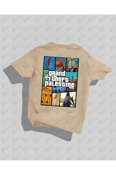 Nulivez Μπλουζάκι Grand Theft Palestine με στάμπα υψηλής ποιότητας συμπαγές Unisex Oversize