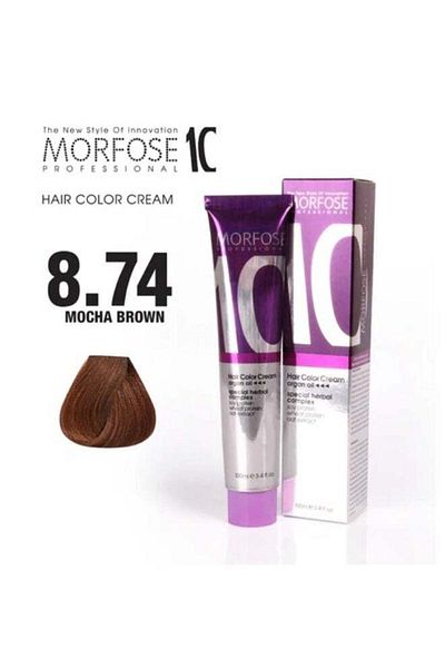 Morfose Morfose 10 Hair Color Cream with Argan Oil 8.74 Mocha Brown 100ml