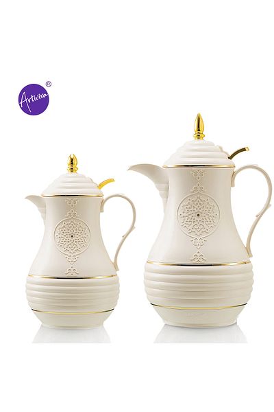 ARTIVIRA Pb57-Tea and coffee pressure thermos set consisting of 2 thermoses, each with a capacity of 1 liter and a half liter