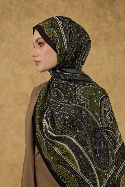 İpekhan Şal moale İpekhan Negru Verde 3053-18