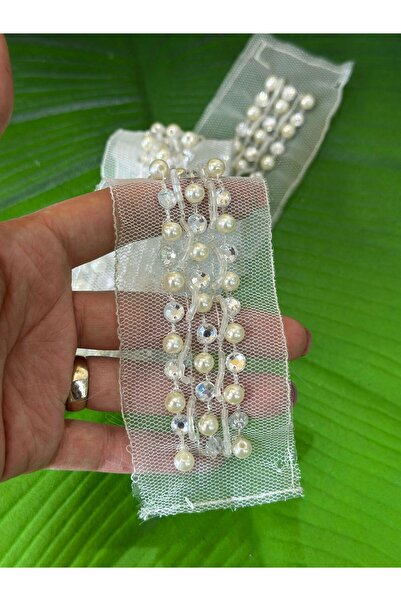 Gönülden Tasarım İNCİ BONCUK İŞLEME TASARIM DİKİŞ APLİKE60X3 CM