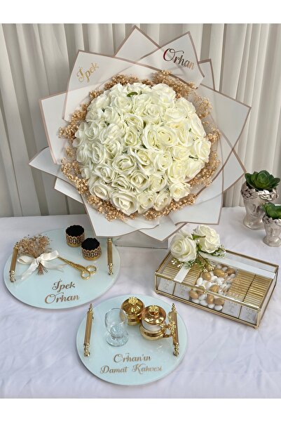 Paparti Kız İsteme Seti 41 li İsteme Çiçeği Tepsi Çikolata