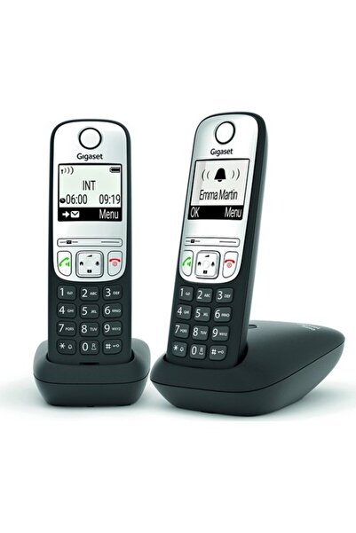 GIGASET A690 Duo 2 Li Siyah Telsiz Dect Telefon 100 Rehber Handsfree Işıklı E...