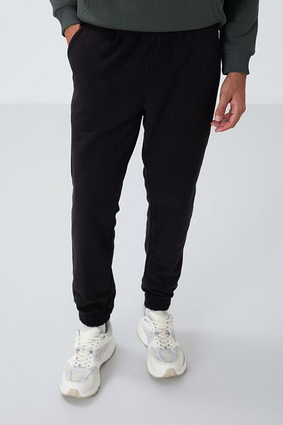 TOMMY LIFE Άνετη φόρμα Μαύρο Jogger Fleece Ανδρικό Φούτερ - Κρυφό Φερμουάρ - 84866