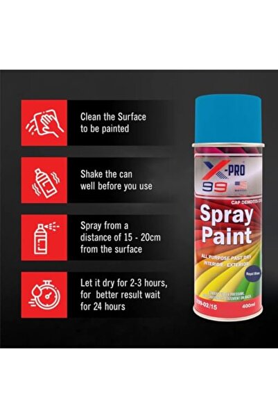 Generic All Purpose Spray Paint 450ml Fast Drying Multi-surface Gloss Finish For Interior And Exterior