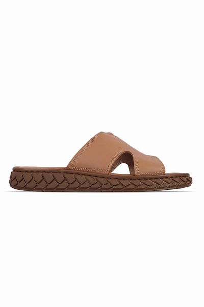Lal Shoes & Bags Miloze Women's Genuine Leather Slippers-Tan