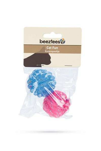 Beeztees Cat Toy, Ball, 2 Pieces, Various Colors, 5cm Hnzrn