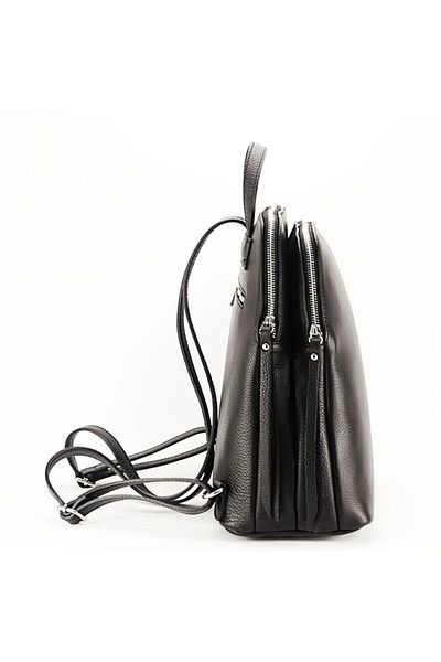 OEM Rucsac din piele naturala Andra 121 Negru Negru