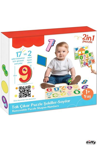 giffy Toy Plug and Unplug Shapes Numbers Educational Puzzle 2 Find Plug Educational 19 Piece Set