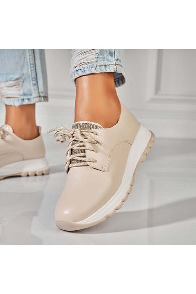 Joana Women's casual shoes Beige made of Elisa Eco-leather