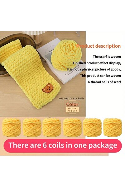 Choice 04 6 كرات خيط + 1 دمية دب مجوهرات هدية مصنوعة يدويًا وشاح منسوج خيط DI...