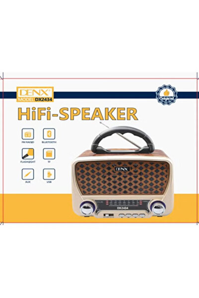 Denx Portable HI-FI Radio with 3 Channels FM - AM Bluetooth AUX TF Card USB Flash Disk