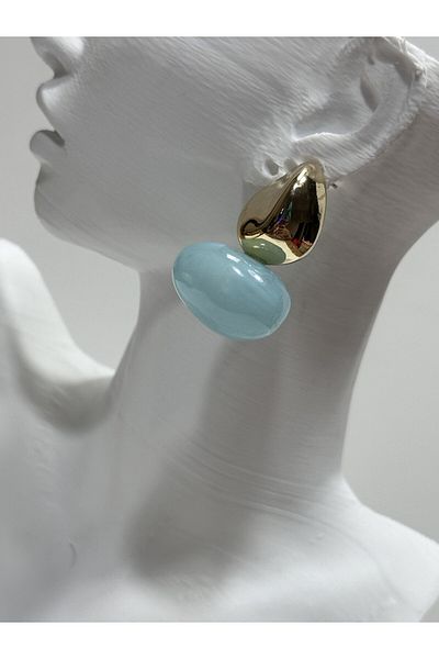 MFM STORE Gold Detail Bone Earrings
