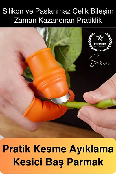 Svein Silikon Baş Parmak Bıçağı Ayırıcı Meyve Sebze Kesme Toplama Aracı Bahçe...