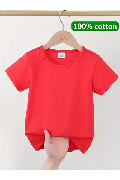 vinraus Unisex Kids Red T-Shirt