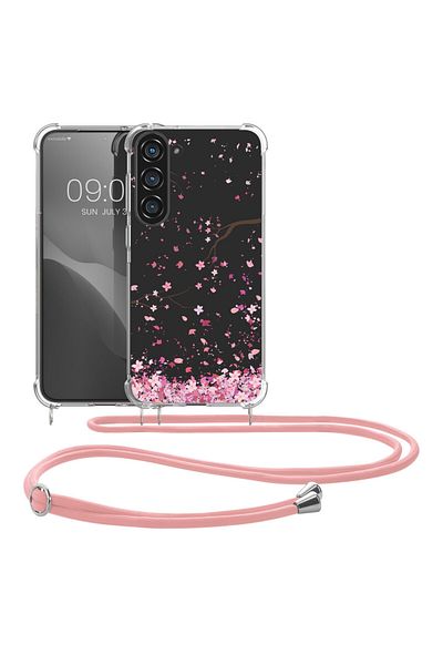 KWmobile Bara de protectie pentru Samsung Galaxy S23 Plus, silicon, transparent/roz, 60326.02