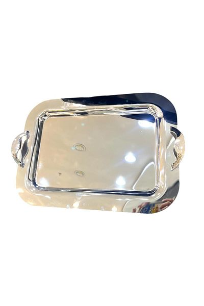 aljahwari Large single serving tray, nickel silver