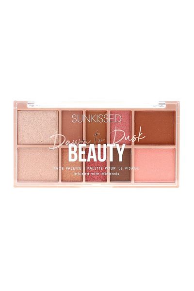 Sunkissed Paleta fard iluminator si bronzer, Sunkissed, Dawn To Dusk Beauty, Face Palette, 10 culori