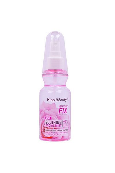 Kiss Beauty Sprej Fixare Machiaj, Kiss Beauty, zklidňující pleťová mlha, růžová voda, 180 ml